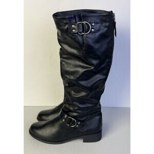 XOXO Women's Magalie Women’s Boot, Black, Size 6.5 Knee High Motorcycle Riding